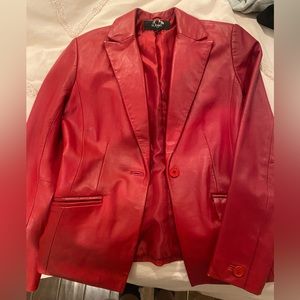 Alfani red leather jacket